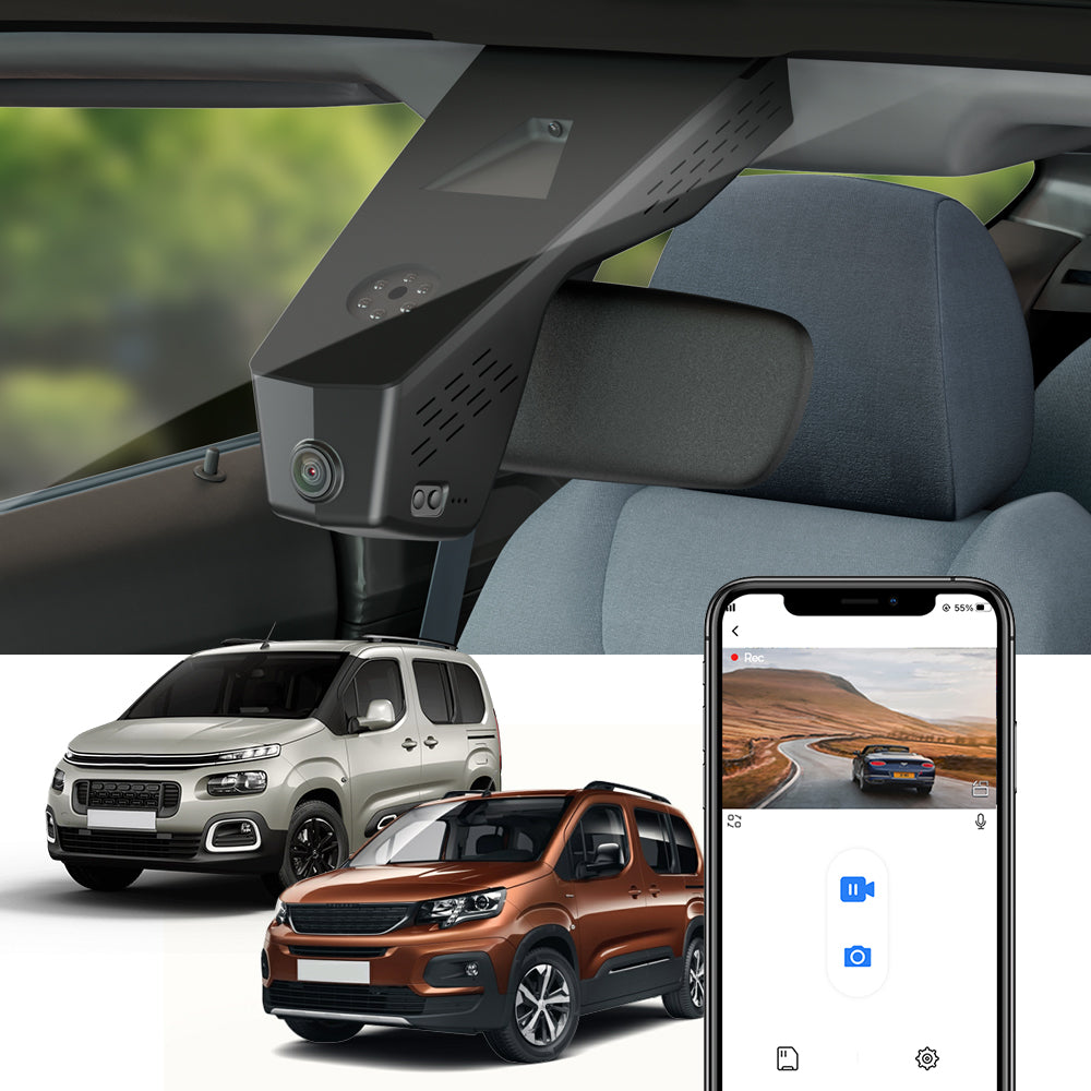 FITCAMX Dash Cam for Citroen Berlingo and Peugeot Rifter 2018-2023