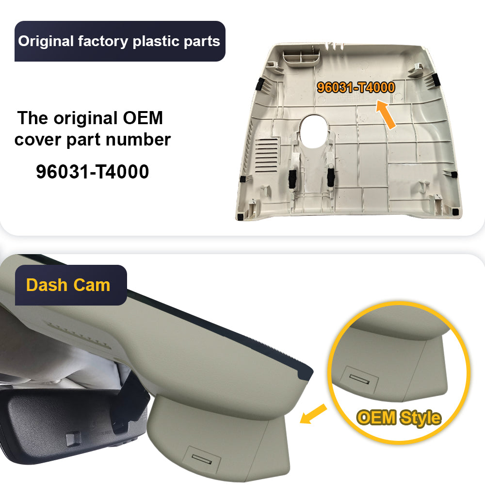 FITCAMX Dash Cam for Genesis G90 2024-2026 (Rear Mirror Cover part number 96031-T4000)