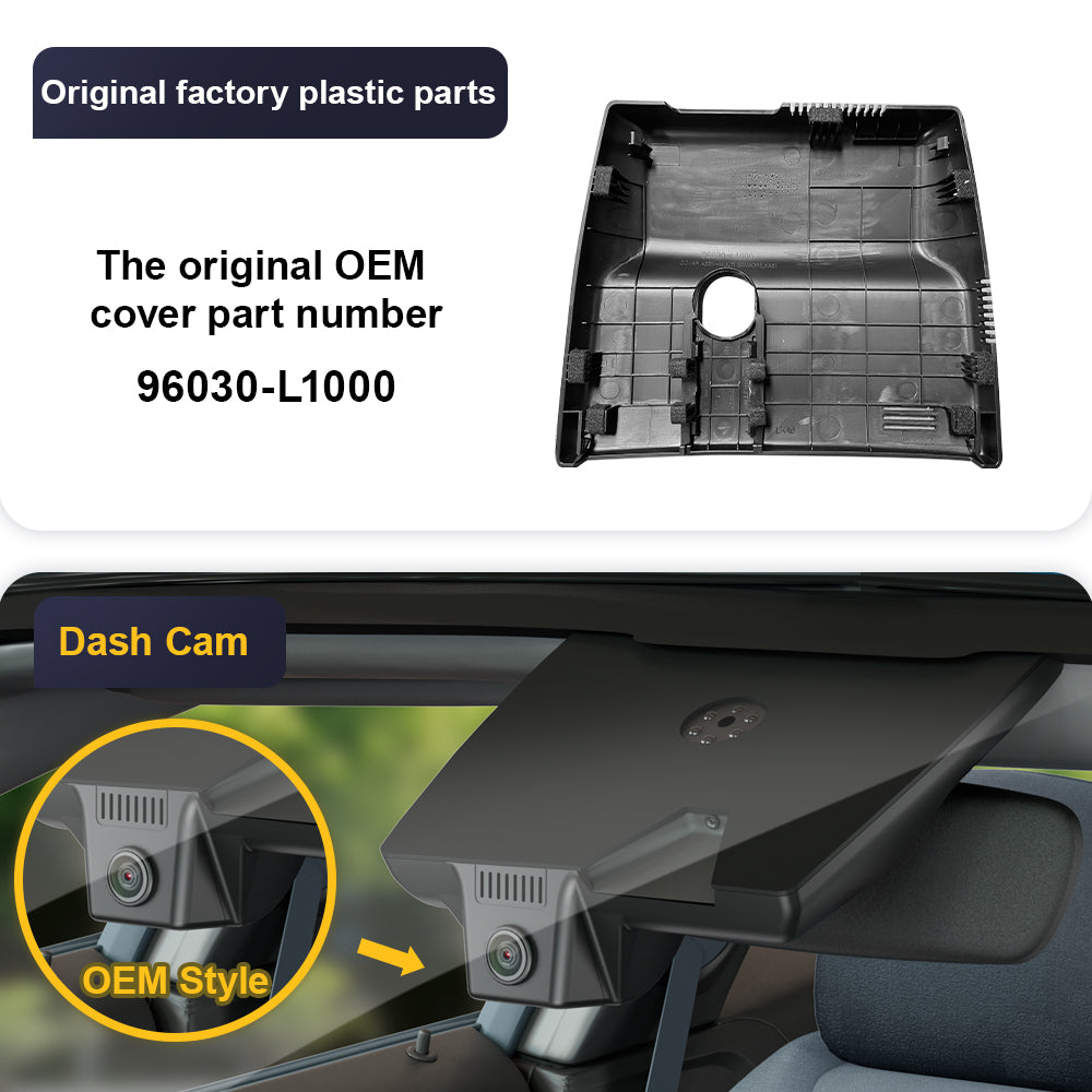 FITCAMX Dash Cam for Hyundai Sonata 2020-2023 (Rear Mirror Cover part number 96030-L1000)