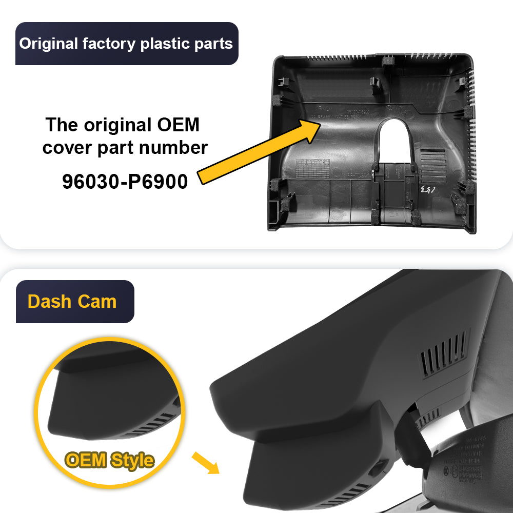 FITCAMX Dash Cam for Hyundai Santa Fe 2025-2026 (Right Hand Drive) (Rear Mirror Cover part number 96030-P6900)