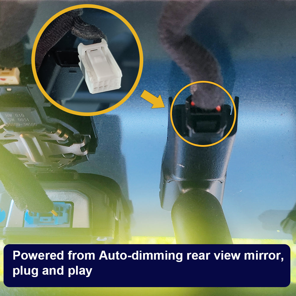 FITCAMX Dash Cam for Hyundai Kona, N, Electric, 2019-2020 (Right Hand Drive vehicle) (Rear Mirror Cover part number 96031-J9900)