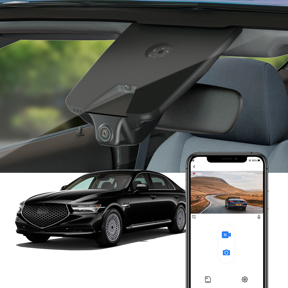 FITCAMX Dash Cam for Genesis G90 2017-2022 (Rear Mirror Cover part number 96010-D2010)