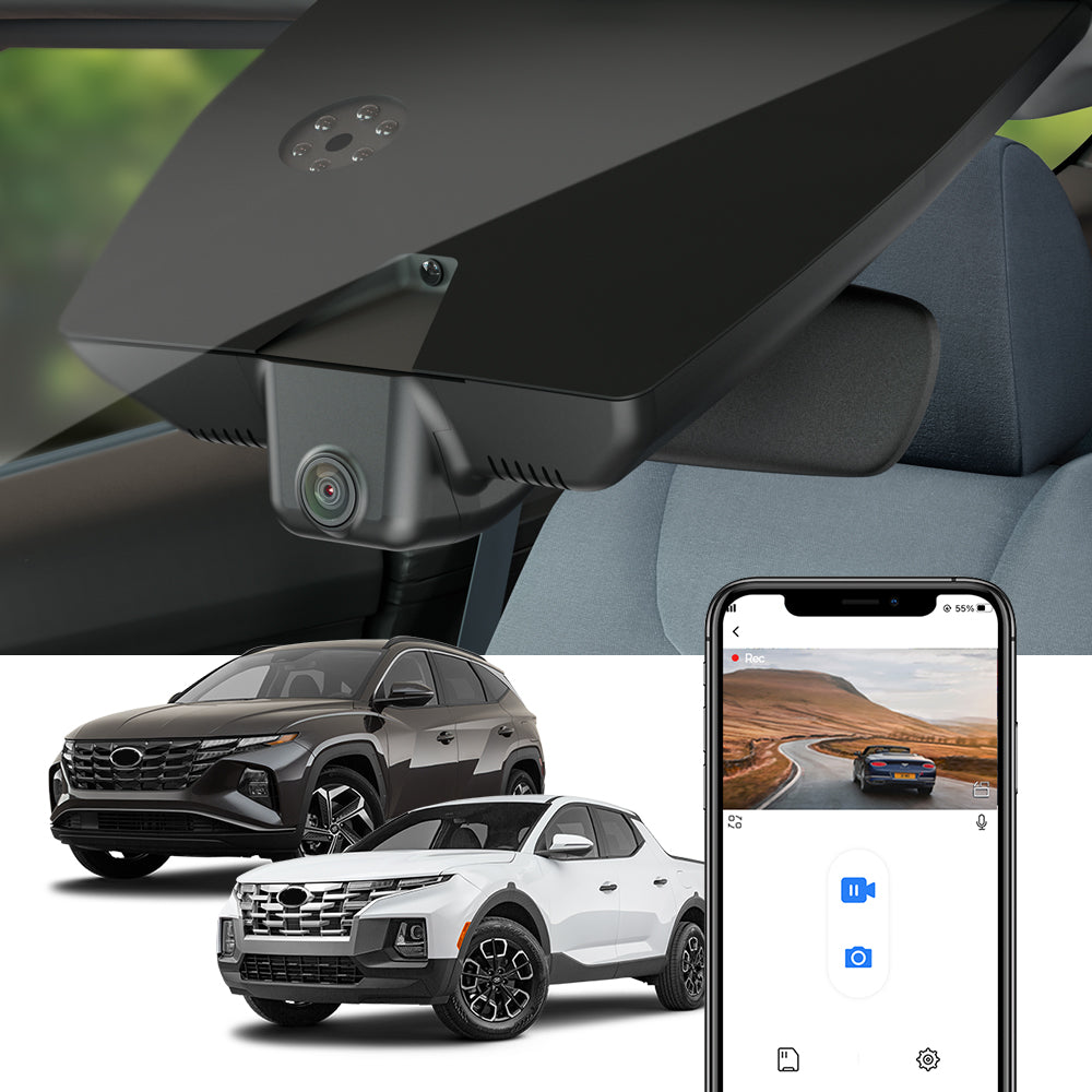 FITCAMX Dash Cam for Hyundai Santa Cruz and Hyundai Tucson 2022-2026 (Rear Mirror Cover part number 96030-N9000)