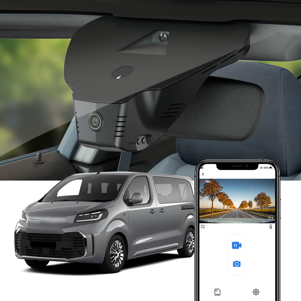FITCAMX Dash Cam for 2025 2026 Toyota Proace Verso