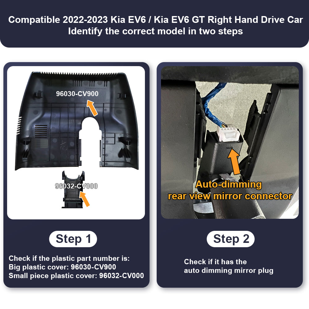 FITCAMX Dash Cam for 2022-2025 Kia EV6 / Kia EV6 GT
