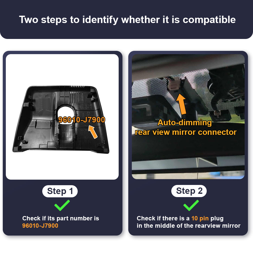 FITCAMX Dash Cam for Kia Ceed 2018-2023 (Right-hand drive car) (Rear Mirror Cover part number 96010-J7900)