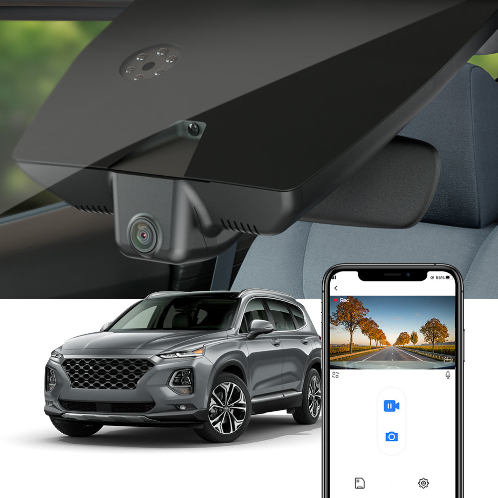 FITCAMX Dash Cam for Hyundai Santa Fe 2019-2020 (Rear Mirror Cover part number 96030-S2000)
