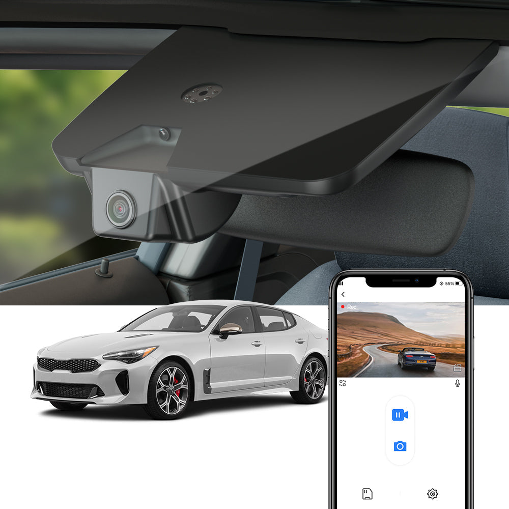 Fitcamx Dash Cam for Kia Stinger 2018 - 2021 1st Gen (Rear Mirror Cover part number 96010-J5010)