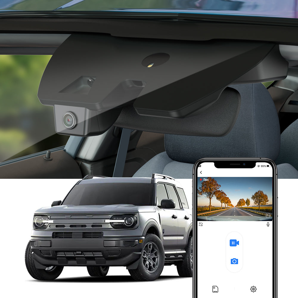FITCAMX Dash Cam for Ford Bronco and Bronco Raptor 2021-2024 6th Gen (U725) and Ford Bronco Sport 2021 - 2025