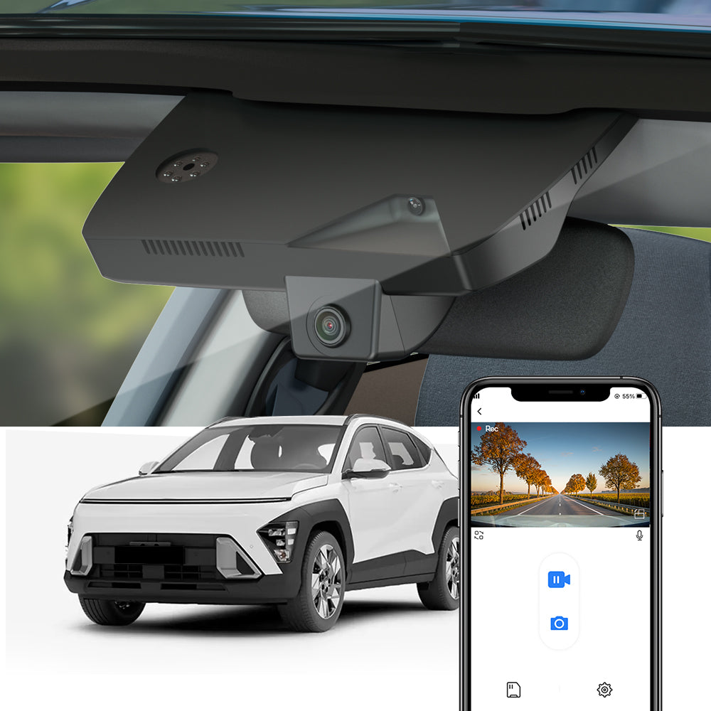 FITCAMX Dash Cam for Hyundai Kona, N, Electric, 2021-2023 (Right Hand Drive)